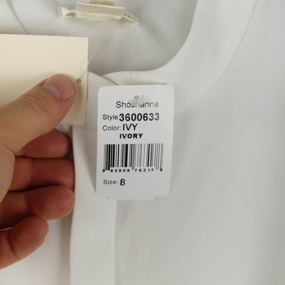 Shoshhanna Dress Womens 8 White Mini Shirt A Line Short Sleeve Flutter Summer - Picture 12 of 12